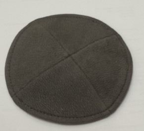 Suede Flat grey kippah 14cm
