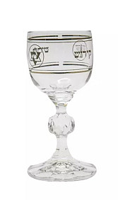 6 glass Kiddush Cups