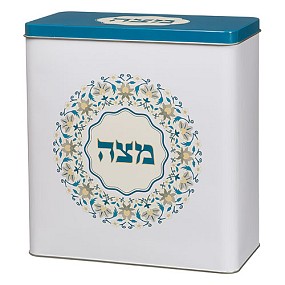 Tin Matzah Box oval design