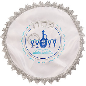 Round Matzah Cover blue