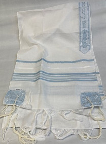 Acrylic children's tallit 18 babyblue