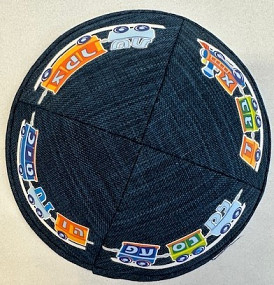 Navy cloth kippah A-B 16cm