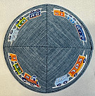 Baby blue cloth kippah A-B 16cm