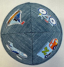 Blue blue cloth kippah transport 16cm