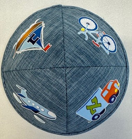 Blue blue cloth kippah transport 16cm