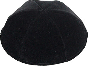 Black Velvet Kippah 6part no rim 6