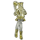 Polyresin  Figurine with cloth legs playing tuba 25cm