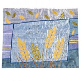 Challah Cover - Blue - Wheat