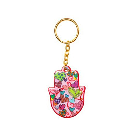 Hamsa Keyring  Heart