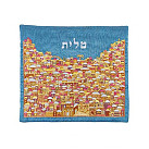 Blue Tallitbag - full embroidery - Jerusalem