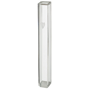 Plastic clear mezuzah case 12cm