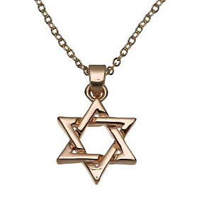 Metal Magen David Necklace golden rose
