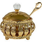 Filigreen Honey Dish with spoon bronze
