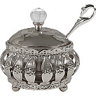 Filigreen Honey Dish with spoon metal
