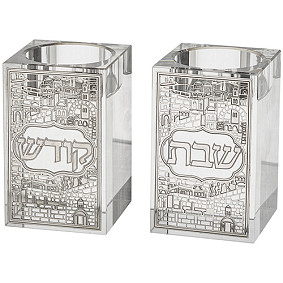 Square Crystal Candle sticks 8cm