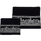 Blue Velvet Tallit and Tefillin Bag  with Jerusalem