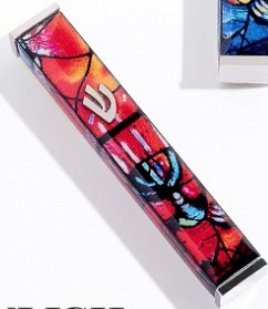 Chagall Mezuza Case red - 7cm