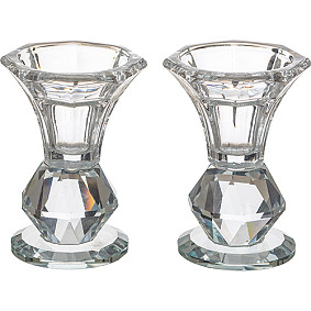 Elegant Crystal Candlesticks 8.5cm