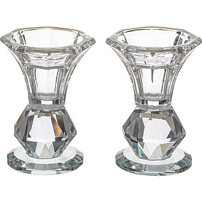 Elegant Crystal Candlesticks 8.5cm