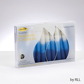 Shabbat Candles for a cause Blue Tricolor