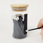 Navy matches in glass