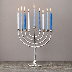 Traditional Menorah - silvertone