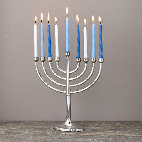 Traditional Menorah - silvertone