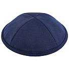 Thick Navy linen Kippah 17.5cm