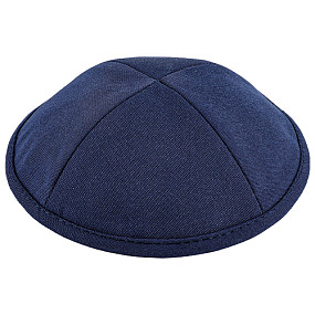 Thick Navy linen Kippah 17.5cm