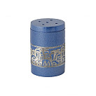 Salt shaker with metal Jerusalem cutout