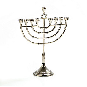 Nickel plated Chanukiah/star of david