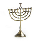 Brass colour traditional Chanukiah/star of david