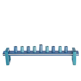 Blue Aluminium Menorah