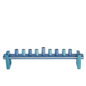 Blue Aluminium Menorah