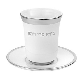 Ceramic Kiddush Cup with saucer