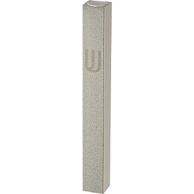 Aluminium mezuza case matte silver 10cm