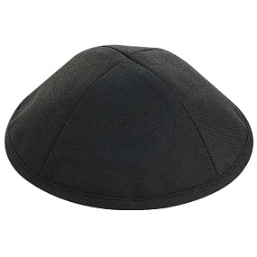 Thick Black linen Kippah 17cm