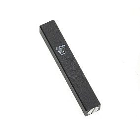 Dark Grey Aluminium mezuza case white shin 7cm
