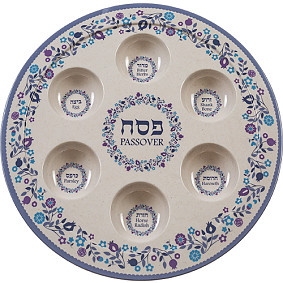 Bamboo Seder Plate flowers
