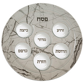 Glass marble seder plate 40cm
