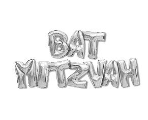 Bat Mitzvah Silver Balloon