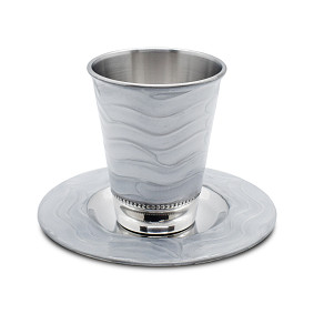 Stainless steel kiddush cup grey enamel
