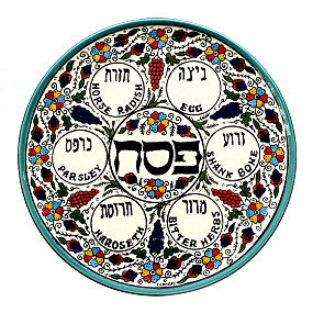 Armenian Set Seder Plate -Teal 30cm