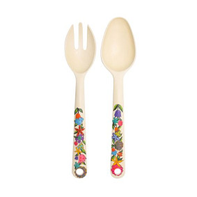 Serving  Spoon Set Bamboo Flowers