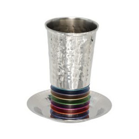 Kiddush cup + discs - multicolour
