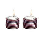 Disc maroon candlesticks