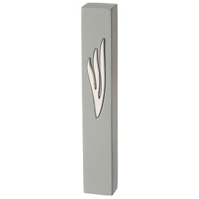 Polyresin cement mezuza case 12cm stone