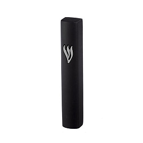 Concrete polymer stone like mezuza case 12cm black