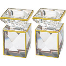 Elegant Crystal Candlesticks 9cm