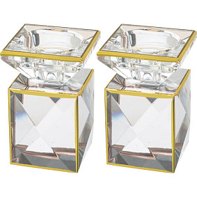 Elegant Crystal Candlesticks 9cm